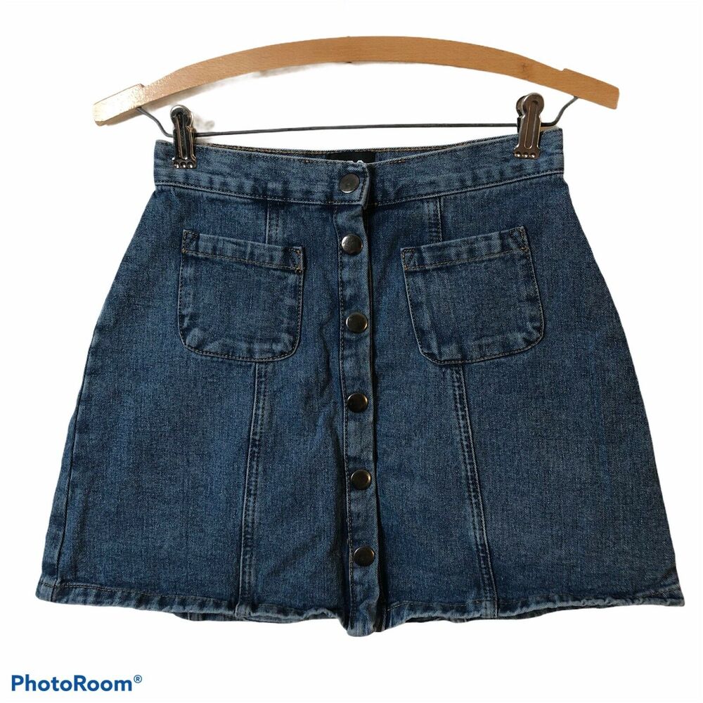 BDG Urban Outfitters Denim Mini Snap Button Front